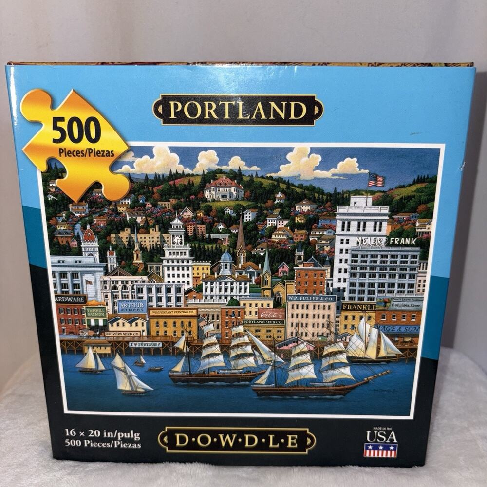 Dowdle Puzzle Portland OR 500 Pieces 16 in x 20 in Finished Made in USA NEW